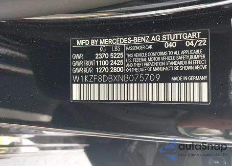 2022 Mercedes-Benz E 350 from USA, damaged, VIN W1KZF8DBXNB075709